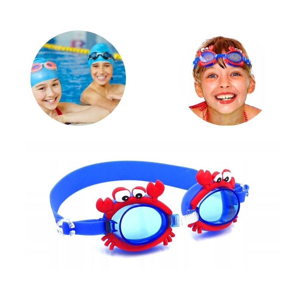 Plaukimo akiniai vaikams StoreXO, mėlyni kaina ir informacija | Plaukimo akiniai | pigu.lt