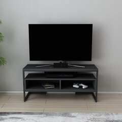 TV stovas Asir, 110x35x49,9 cm, juodas/pilkas цена и информация | Тумбы под телевизор | pigu.lt