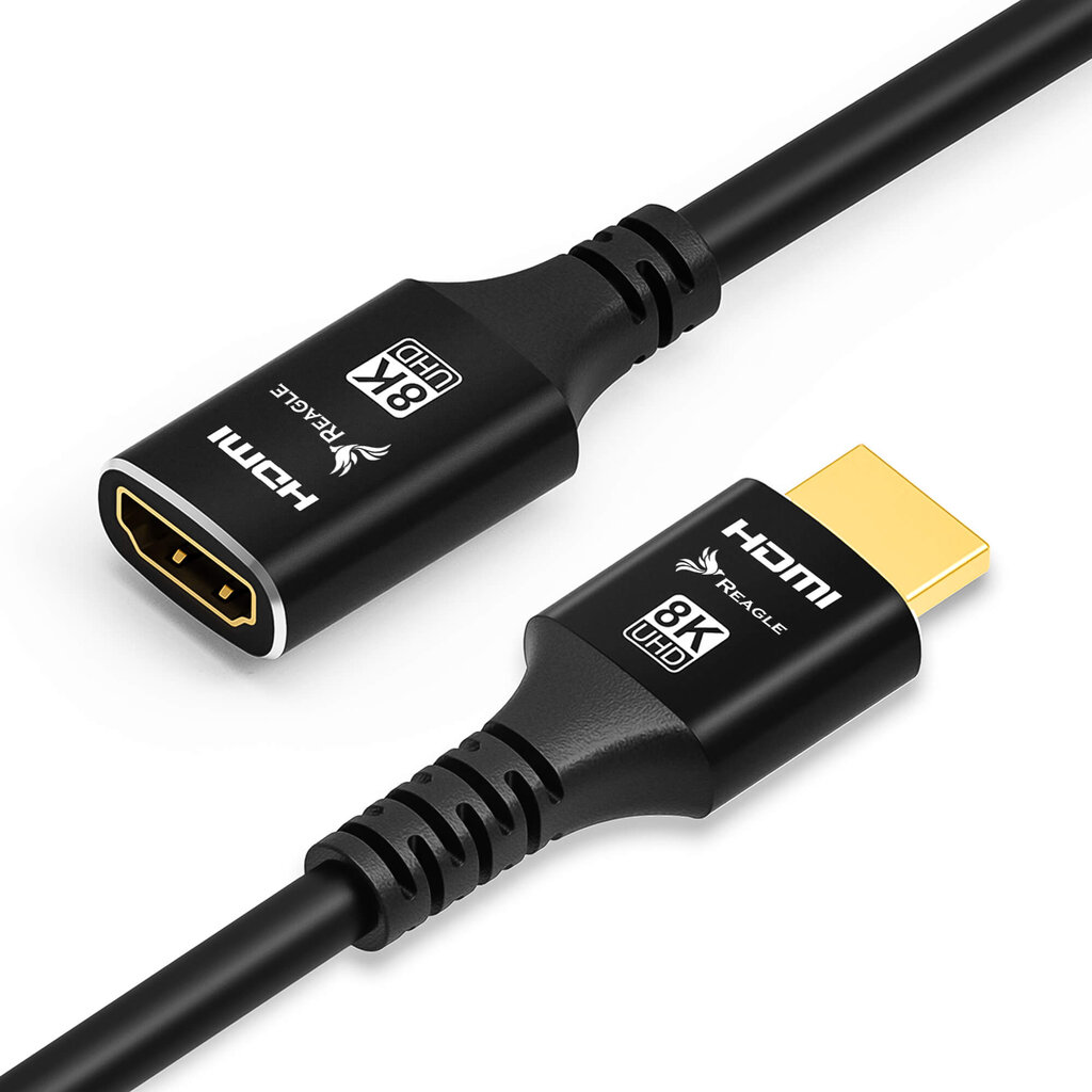 Reagle prailginimo kabelis HDMI 2.1 4K 144Hz 0,5 m adapterio kabelis цена и информация | Korpusų priedai | pigu.lt