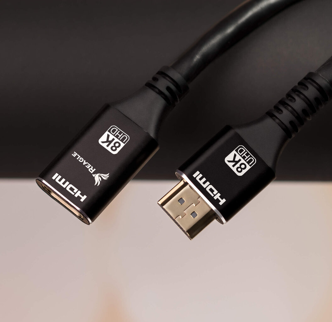 Reagle prailginimo kabelis HDMI 2.1 4K 144Hz 0,5 m adapterio kabelis kaina ir informacija | Korpusų priedai | pigu.lt
