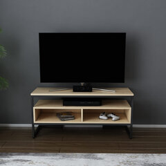 TV stovas Asir, 110x35x49,9 cm, juodas/smėlio spalvos kaina ir informacija | TV staliukai | pigu.lt