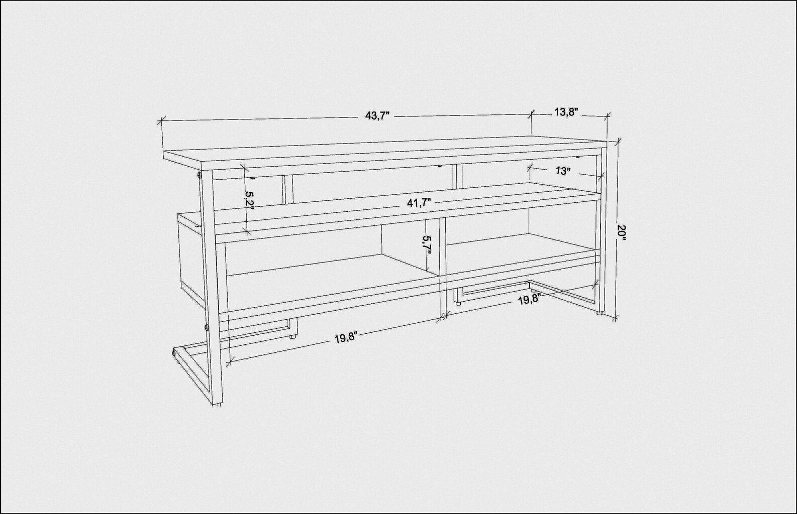 TV stovas Asir, 110x35x49,9 cm, juodas/baltas kaina ir informacija | TV staliukai | pigu.lt