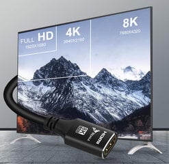 Reagle prailginimo kabelis HDMI 2.1 4K 144Hz 1M adapterio kabelis kaina ir informacija | Korpusų priedai | pigu.lt