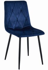 2-ių kėdžių komplektas, mėlynas/juodas kaina ir informacija | Virtuvės ir valgomojo kėdės | pigu.lt