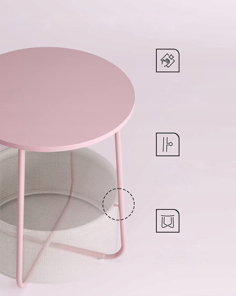 Kavos staliukas, rožinis kaina ir informacija | Kavos staliukai | pigu.lt