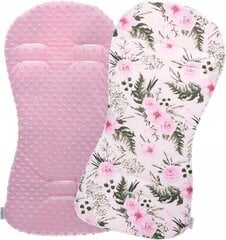 Dvipusis įdėklas vežimėliui Babymam, pink, 71x35 cm kaina ir informacija | Vežimėlių priedai | pigu.lt