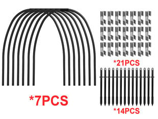 Комплект дуг для парника, 60-90 см, 7 штук цена и информация | Теплицы | pigu.lt