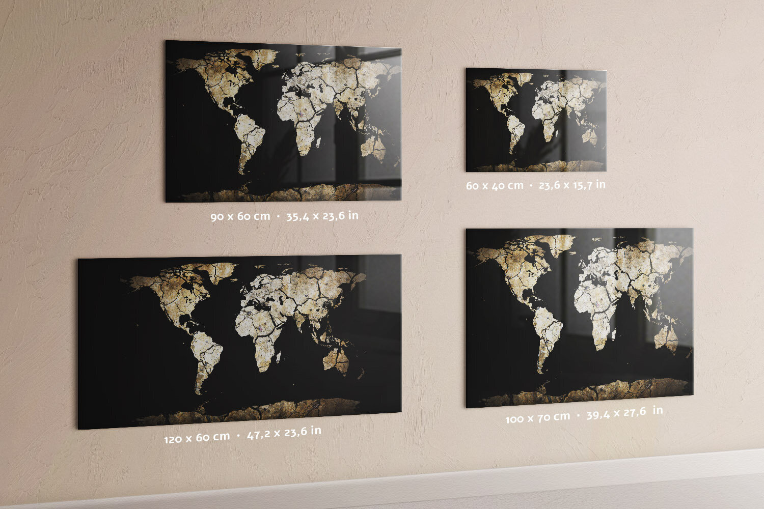 Magnetinė lenta Pasaulio Sausros Žemėlapis, 60x40 cm kaina ir informacija | Kanceliarinės prekės | pigu.lt