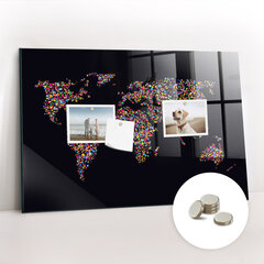 Magnetinė lenta Pasaulio Žemėlapis Nuo Taškų, 60x40 cm цена и информация | Канцелярские товары | pigu.lt