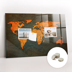 Magnetinė lenta Pasaulio Žemėlapis, 60x40 cm цена и информация | Канцелярские товары | pigu.lt