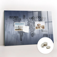 Magnetinė lenta Pasaulio Žemėlapis Iš Subtitrų, 60x40 cm kaina ir informacija | Kanceliarinės prekės | pigu.lt