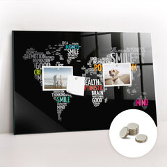 Magnetinė lenta Teigiamas Pasaulio Žemėlapis, 60x40 cm kaina ir informacija | Kanceliarinės prekės | pigu.lt