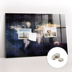 Magnetinė lenta Abstrakcijos Pasaulio Žemėlapis, 60x40 cm kaina ir informacija | Kanceliarinės prekės | pigu.lt