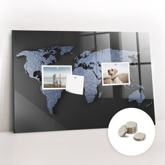 Magnetinė lenta Pasaulio Žemėlapis 3D, 60x40 cm kaina ir informacija | Kanceliarinės prekės | pigu.lt