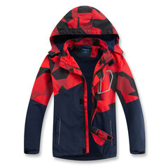 Куртка весна-осень для мальчика на флисовой подкладке Безюн, красная в крапинку цена и информация | Куртка для мальчика | pigu.lt