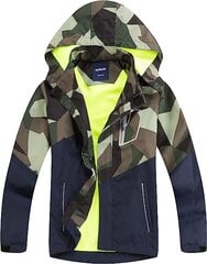Куртка весна-осень для мальчика на флисовой подкладке Безюн, зеленая цена и информация | Куртки для мальчиков | pigu.lt