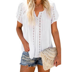 Женская футболка в стиле бохо WEYI, белая цена и информация | Женские блузки, рубашки | pigu.lt