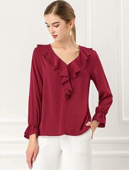 Женская шифоновая блузка Allegra K, красная цена и информация | Женские блузки, рубашки | pigu.lt