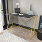 Stalas Asir, 114x60x75 cm, auksinis/pilkas kaina ir informacija | Kompiuteriniai, rašomieji stalai | pigu.lt
