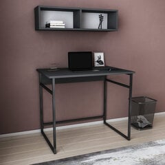 Cтол, Асир, 90х60х75 см, черный/серый цена и информация | Компьютерные, письменные столы | pigu.lt