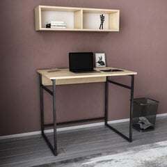 Stalas Asir, 90x60x75 cm, juodas/smėlio spalvos kaina ir informacija | Kompiuteriniai, rašomieji stalai | pigu.lt