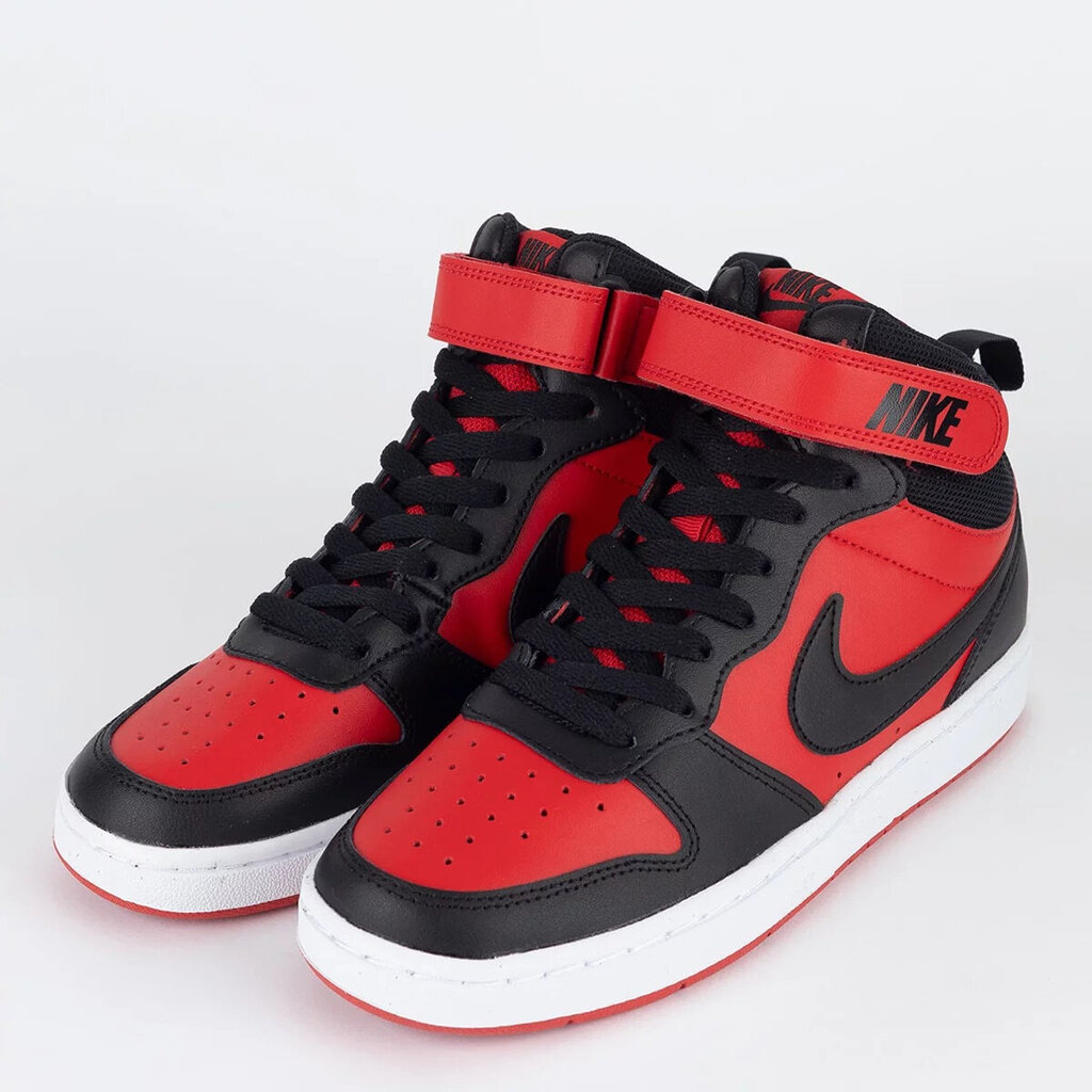 Sportiniai batai vaikams Nike Court Borough Mid 2 Black Red CD7782 602, raudoni цена и информация | Sportiniai batai vaikams | pigu.lt