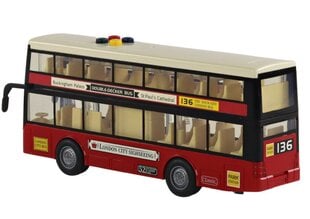 Žaislinis dviaukštis miesto autobusas Lean Toys, raudonas, 26x11x6 cm kaina ir informacija | Žaislai berniukams | pigu.lt