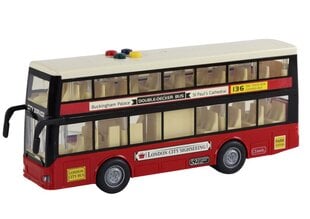 Žaislinis dviaukštis miesto autobusas Lean Toys, raudonas, 26x11x6 cm kaina ir informacija | Žaislai berniukams | pigu.lt