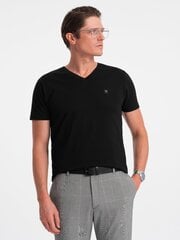 Marškinėliai vyrams Ombre Clothing 124565-7, juodi kaina ir informacija | Vyriški marškinėliai | pigu.lt