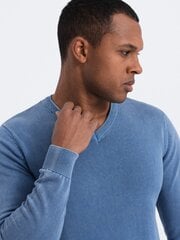 Мужской свитер с v-образным вырезом - синий v4 om-swos-0108 124554-7 цена и информация | Мужской джемпер | pigu.lt