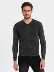 мужской текстурированный свитер с круглым вырезом — черный v4 om-swsw-0104 124120-7 цена и информация | Мужской джемпер | pigu.lt