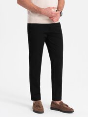 мужские элегантные брюки-чиносы классического кроя - черные v4 om-pacp-0191 124484-7 цена и информация | Мужские брюки | pigu.lt