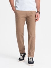 Мужские брюки-чиносы узкого кроя - светло-коричневые v2 om-pacp-0186 124464-7 цена и информация | Мужские брюки FINIS | pigu.lt