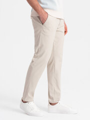 мужские брюки-чиносы узкого кроя - кремовый v1 om-pacp-0186 124463-7 цена и информация | Мужские брюки | pigu.lt