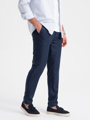 Классические брюки-чиносы мужские зауженные - темно-синие v1 om-pacp-0182 124456-7 цена и информация | Мужские брюки | pigu.lt