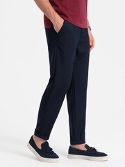 брюки-чиносы мужские с резинкой на талии - темно-синие v3 om-pacp-0157 124451-7 цена и информация | Мужские брюки | pigu.lt
