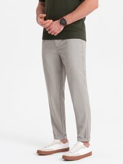 брюки-чиносы мужские с резинкой на талии - светло-серые v1 om-pacp-0157 124449-7 цена и информация | Мужские брюки | pigu.lt