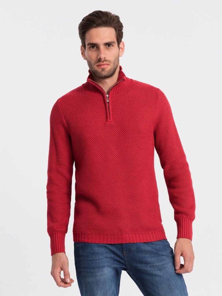 Megztinis vyrams Ombre Clothing 124395-7, raudonas kaina ir informacija | Megztiniai vyrams | pigu.lt