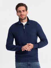 Мужской вязаный свитер с раздвинутым воротником - темно-синий v7 om-swzs-0105 124394-7 цена и информация | Мужские свитера | pigu.lt