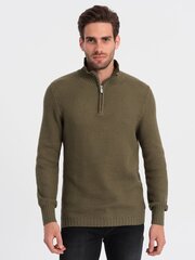 мужской вязаный свитер с распростертым воротником - оливковый v6 om-swzs-0105 124393-7 цена и информация | Мужской джемпер | pigu.lt
