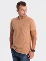 мужская хлопковая футболка с карманом - светло-коричневая v7 om-tspt-0154 124346-7 цена и информация | Мужские футболки | pigu.lt