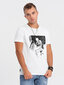 Marškinėliai vyrams Ombre Clothing 124342-7, balti kaina ir informacija | Vyriški marškinėliai | pigu.lt