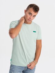 Мужская хлопковая футболка с контрастной нитью — мятная v4 om-tsct-0151 124340-7 цена и информация | Футболка мужская | pigu.lt