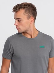 мужская хлопковая футболка с контрастной нитью - серая v1 om-tsct-0151 124337-7 цена и информация | Футболка мужская | pigu.lt