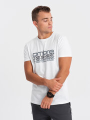 Marškinėliai vyrams Ombre Clothing 124271-7, balti kaina ir informacija | Vyriški marškinėliai | pigu.lt