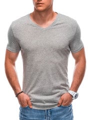 мужская однотонная футболка с v-образным вырезом em-tsbs-0101 - серый меланж v4 124259-7 цена и информация | Футболка мужская | pigu.lt
