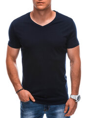 мужская однотонная футболка с v-образным вырезом em-tsbs-0101 - темно-синяя v3 124258-7 цена и информация | Мужские футболки | pigu.lt