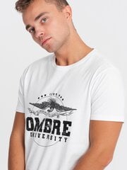 Marškinėliai vyrams Ombre Clothing 124254-7, balti kaina ir informacija | Vyriški marškinėliai | pigu.lt