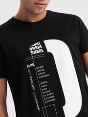 Marškinėliai vyrams Ombre Clothing 124251-7, juodi kaina ir informacija | Vyriški marškinėliai | pigu.lt
