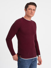 Мужской хлопковый свитер с круглым вырезом — коричневый v8 om-swsw-0103 124231-7 цена и информация | Мужской джемпер | pigu.lt